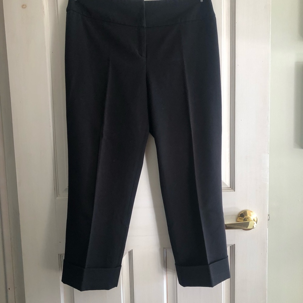3/4 length trousers of Viscose and poly blend. Soft, black and perma-pressed.